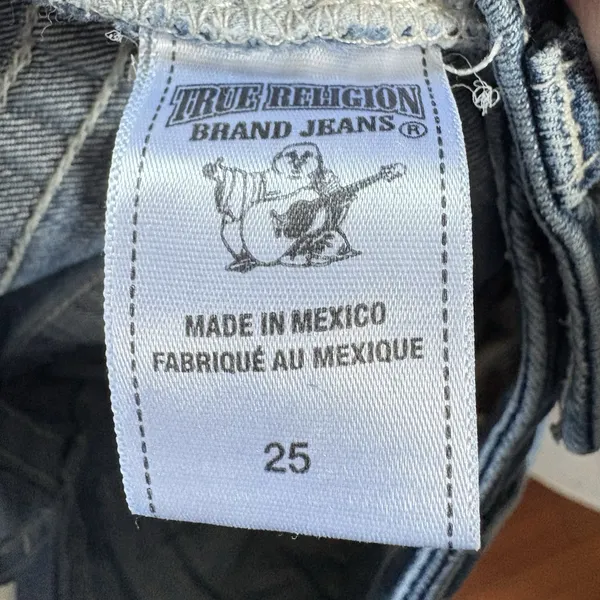 True Religion‎ Women's 25 Straight Leg Jean Blue Pockets Medium Wash Low Rise - Image 10