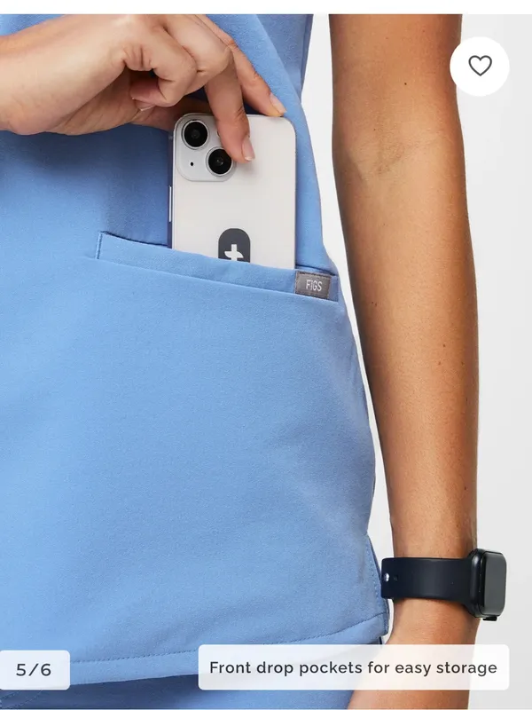 FIGS Catarina Ceil Blue Small Scrub top - Image 5