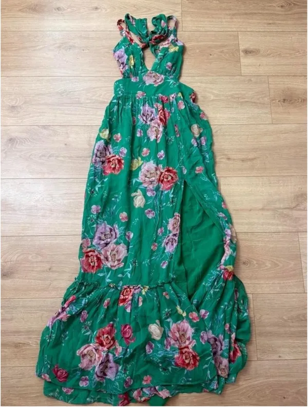 Revolve Yumi Kim Tracey Dress in Wonderful World Green with floral print $248 retail Size XS #yumikim #floral - Image 3