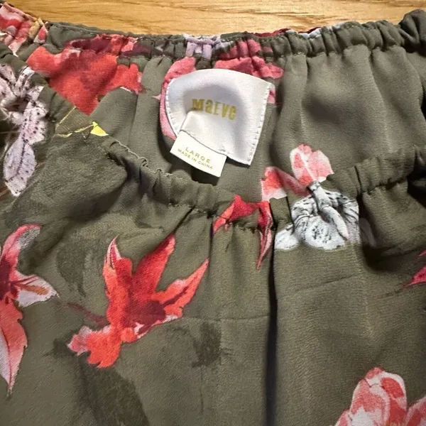 Anthropologie Maeve floral off the shoulder blouse large - Image 3
