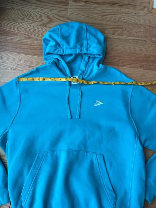 Nike Sportswear Club Fleece Turquoise Aqua Hoodie Pullover Size L - Image 9