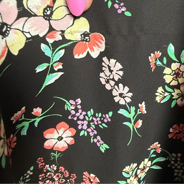 Gap Women‎ Size 6 Maxi Sleeveless Floral Summer Black Dress - Image 5