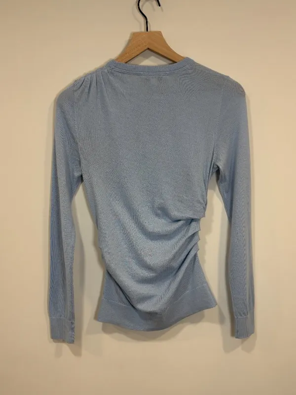 🌟 Lk Bennett 🌟 Dora Crew Neck Merino Wool Cotton Blend Sweater Blue Xs - Image 9