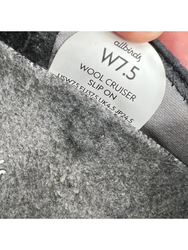Allbirds Womens Wool Cruiser Slip-On Shoes Black Size 7.5 Casual Comfort - Image 8