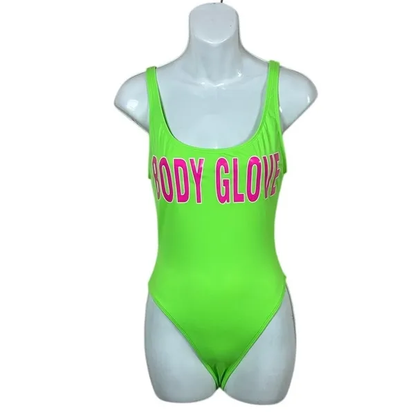 Body Glove 80’s Throwback Neon Green One Piece Swimsuit size M - Image 4