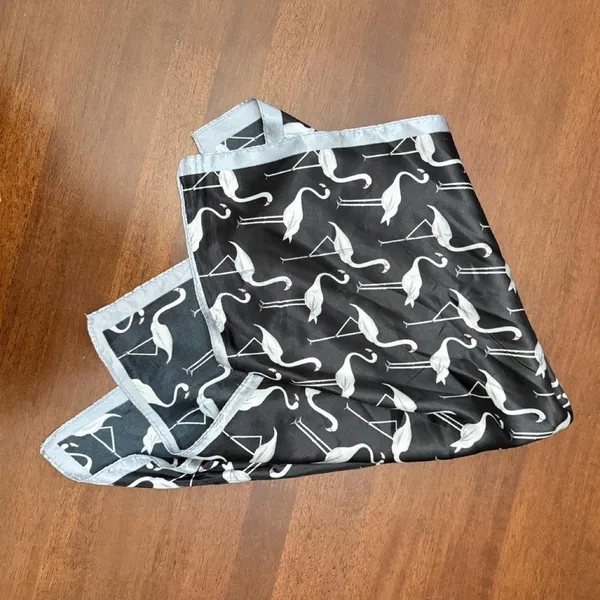 Flamingo Patterned Bandana Black - Image 2