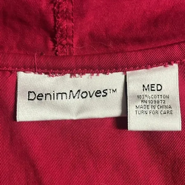 Flawed barn jacket 100% cotton utility chore jacket denim button down zipper Red Size M - Image 12