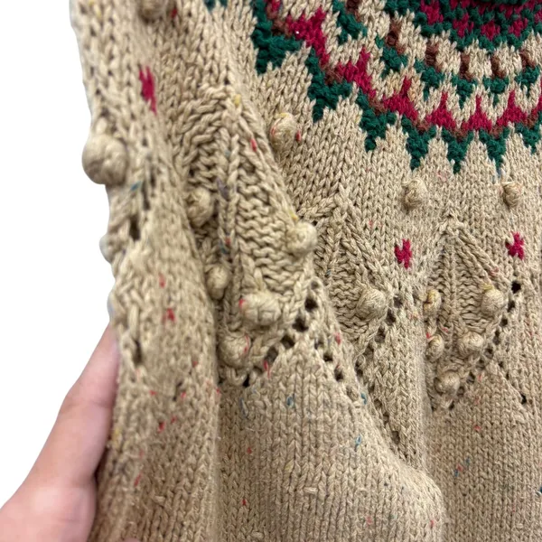 Vintage Gina‎ Peters Women's Novelty Chunky Textured Knit Sweater Christmas M - Image 5