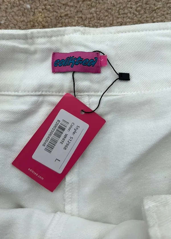 Ediked White Denim Skirt Size L - Image 6