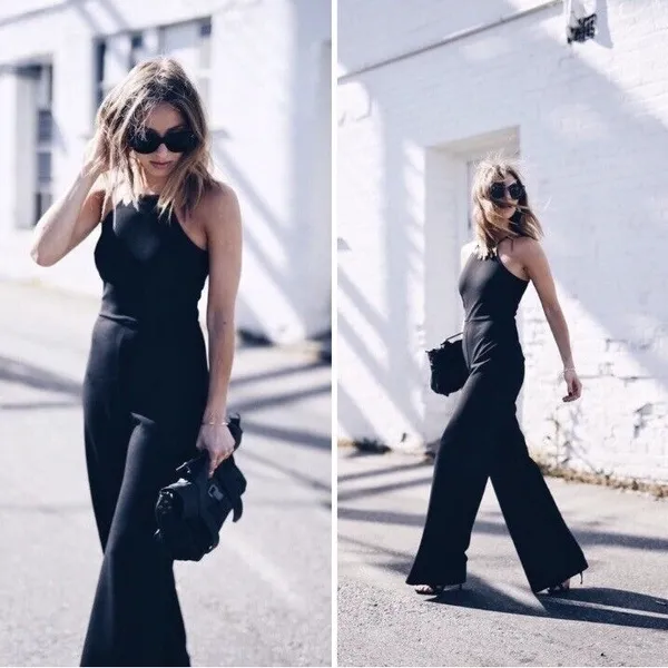 Express black business casual wide leg Jumpsuit - Image 8