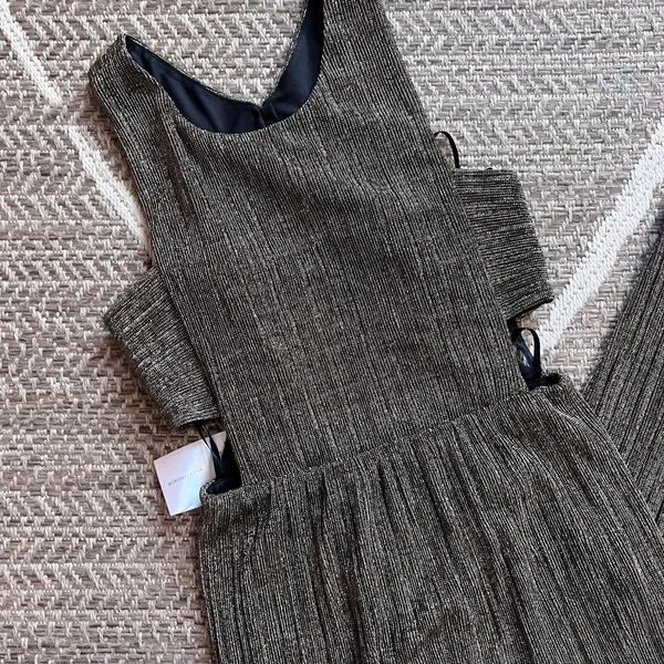 BCBGMAXAZRIA Metallic Cut out Evening Dress Sz Large - Image 4