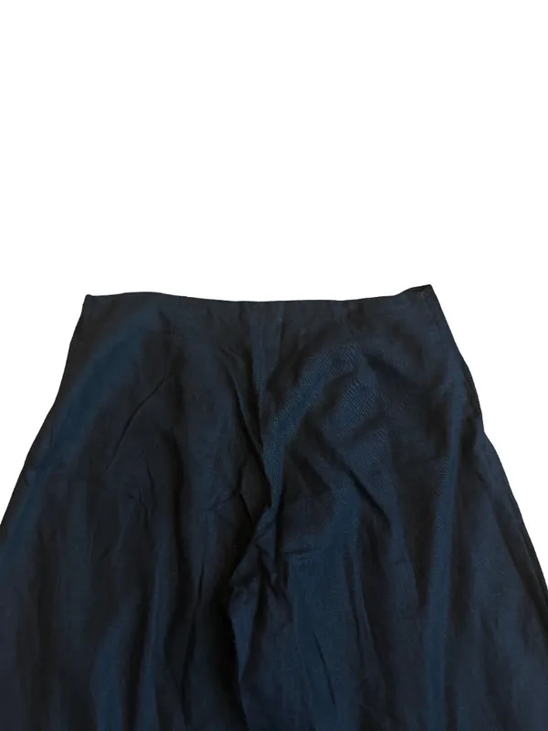 Linen & Co Black Linen Wide Leg Drawstring Pants Palazzo Cropped Large Women's - Image 9