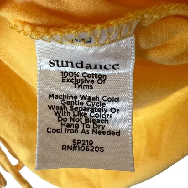 SUNDANCE Marigold Drape Ruched Hem Short Sleeve Crew Neck Shirt - Image 6