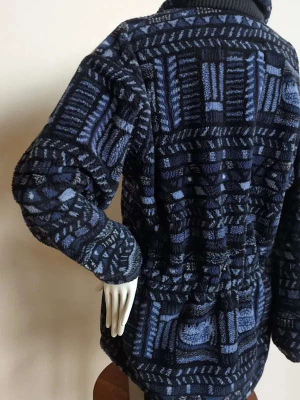 VTG USA Columbia Jacket Womens Sz MED Fleece Abstract Aztec Southwest Full Zip - Image 5