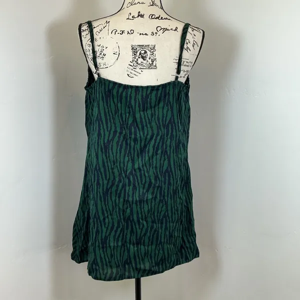 Nasty Gal Green Zebra Print Cowl Neck Slip Dress UK 16 US 12 Holiday Dress‎ - Image 5
