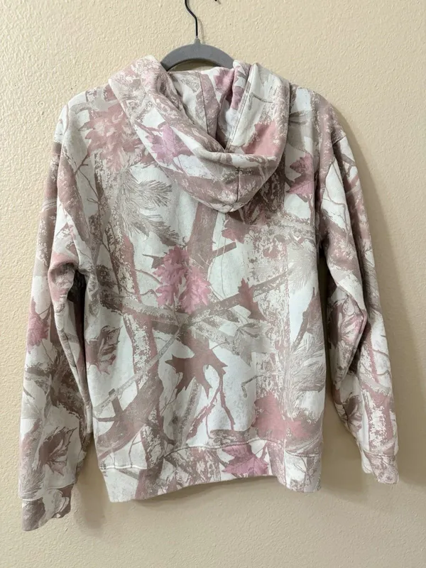 Aéropostale Cloud Soft Womens Camo Pullover Hoodie Pockets Pink XS - Image 4