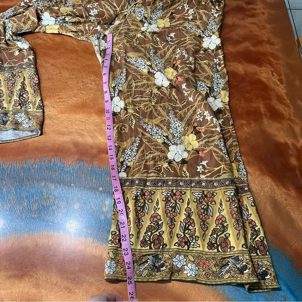 Spell & The Gypsy Bianca Brown Floral print wide leg pants size small - Image 16