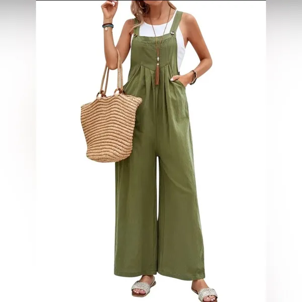 Olive Green Women's Jumpsuit Size 8 - Image 2