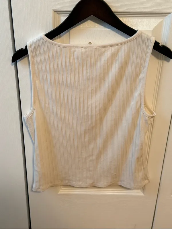 Madewell Ribbed Crewneck Shell Top in Vintage Ivory - Image 3