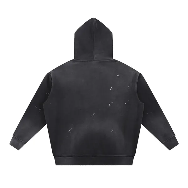Vintage Washed Frayed Fleece Hoodie - Image 2