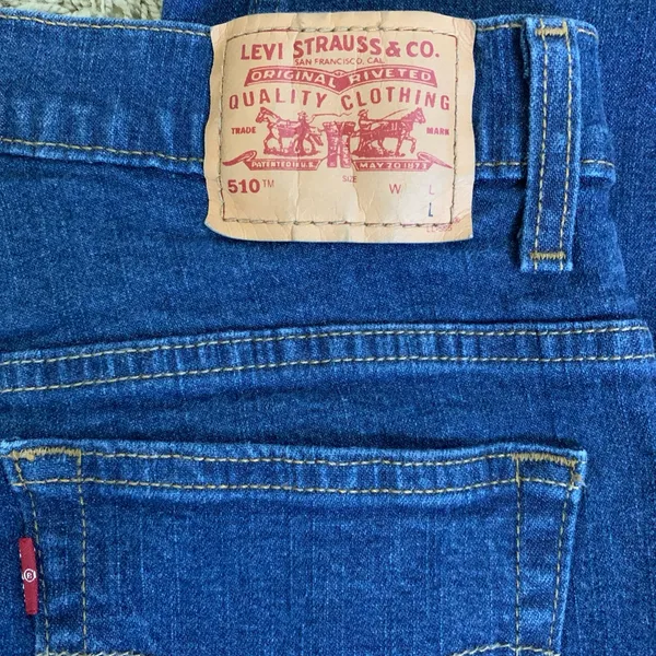 *90s* 510 lower rise slim fit size 6 L blue jeans - Image 2