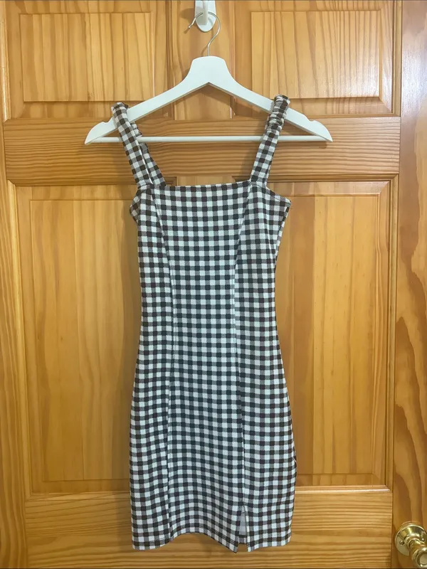 Divided Size XXS Vintage Y2K Black and White Checkered Mini Dress - Image 2