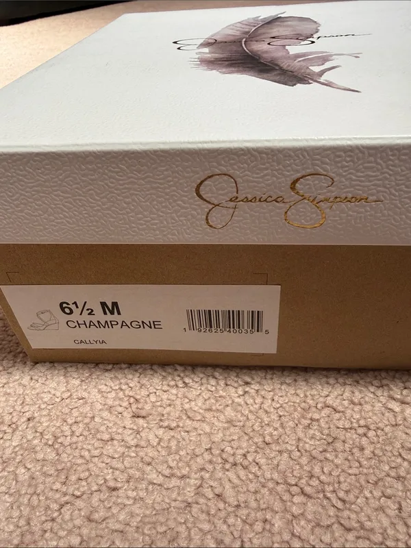 Jessica Simpson Callyia Heels Wedges Sparkle Glitter Champagne - Image 6