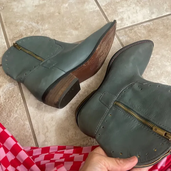 Lucky Brand Limited Edition TealChantelX Boots Size 9 m used 1x pull on western - Image 6
