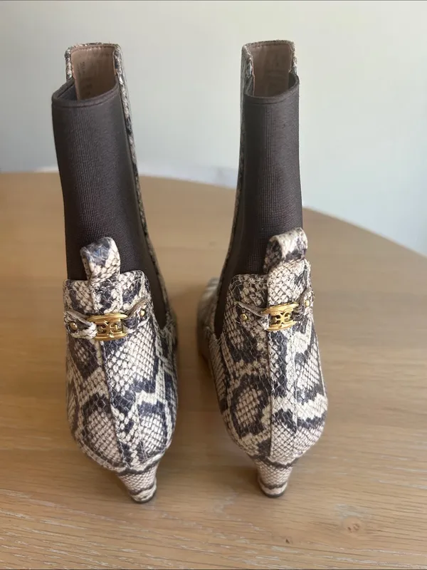 Sam Edelman Lani Chelsea Bootie Slip kitten heel snakeskin 7.5, NWT no box - Image 6