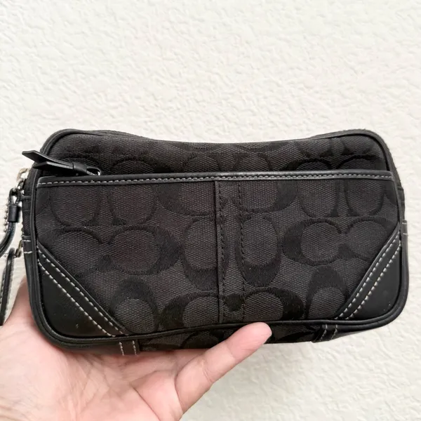 COACH Black Jacquard Canvas Fanny Pack Waist Belt Bag NO BELT - Image 4