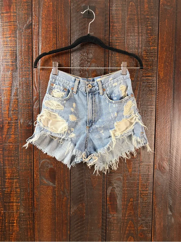 Rag & Bone Distressed Denim Shorts - High-Rise, Hi-low - Image 8