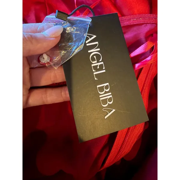 Angel Biba Of Your Dreams Maxi Dress Women Medium Red NWT Satin Halter Gown - Image 9