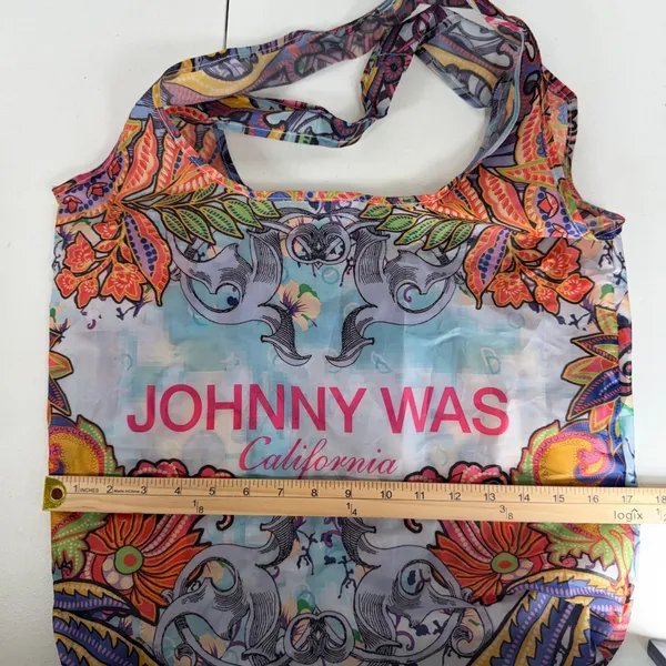 Johnny Was Tote Bag Multicolor Reusable Paisley Floral Elephant Foldable Boho - Image 6