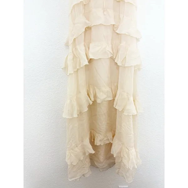 Zara Chiffon Ruffled Cream Midi Dress 4772/314 NWT Size Small Boho Romantic - Image 11