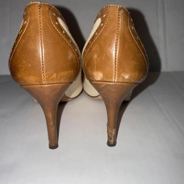 Kate Spade Preppy Peep Toe Old Money Luxury Designer Classic Pumps‎ Size 7.5M - Image 3