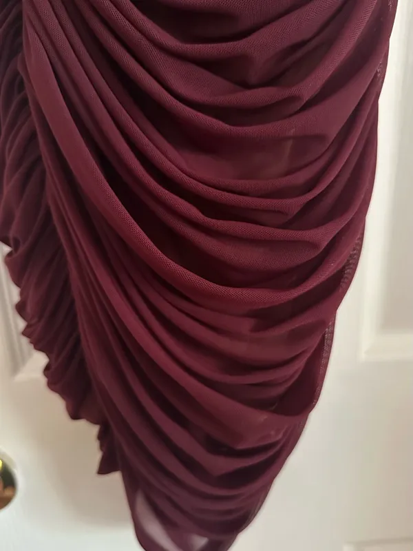 Michael Costello x REVOLVE Honor Mini Ruched Dress in Dark Plum - Image 2