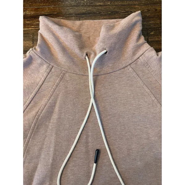 Varley‎ Atlas Sweatshirt Womens Medium Ash Rose Pink Side Zip Funnel Neck - Image 7