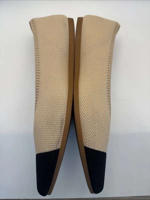 Vivaia pointed-toe Ballet Flats (Aria 5°) Almond & Black sz 39.5 / 9.5 washable - Image 6