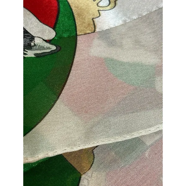 Cute VTG Christmas Cat Scarf Satin Feel Polyester Holiday Kittens Ornaments - Image 4