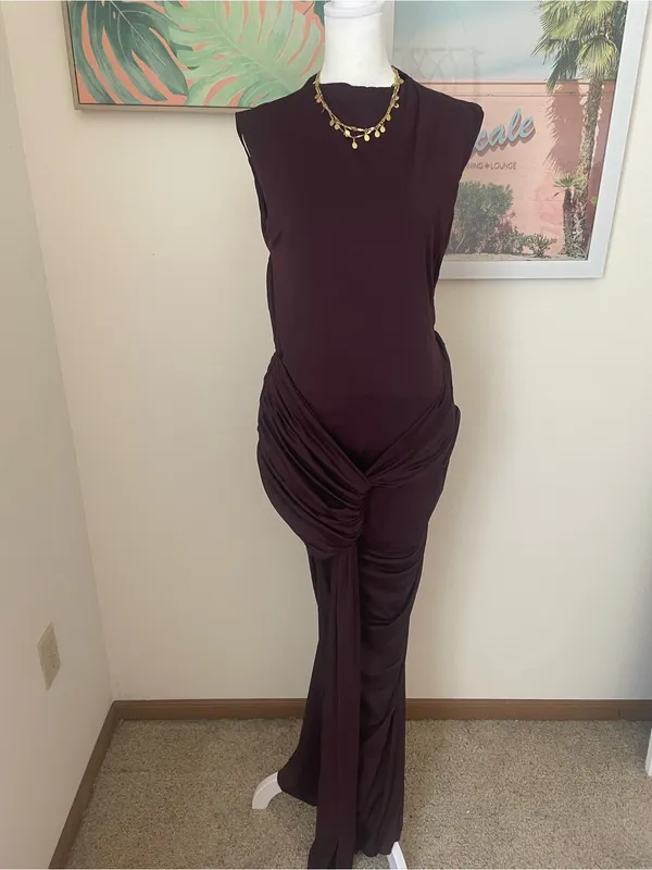 Babyboo Lorenza Maxi Dress in Plum Size XXL New - Image 3