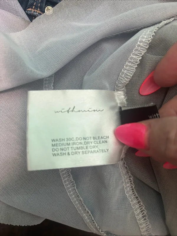 Sheer Knot-Front Blouse in Misty Blue - Image 12