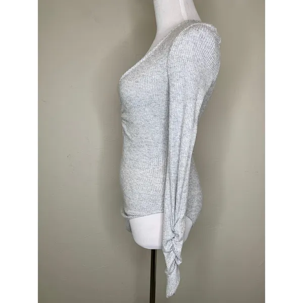NWT Free People OB878253 Pebble Gray Cozy Up With Me Bodysuit Sz Small - Image 3