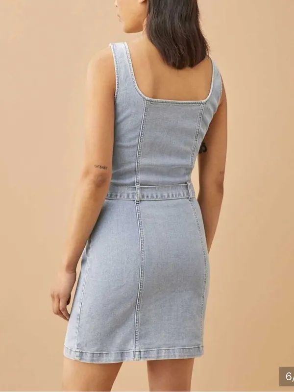 Reformation Harlowe denim button down mini dress - Image 3