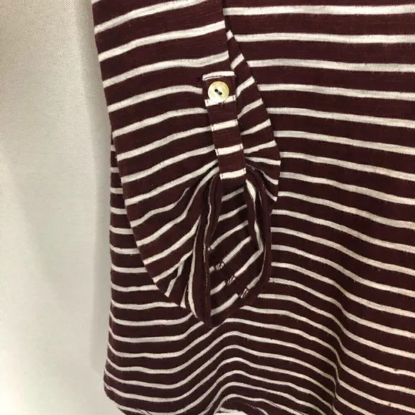 Anthropologie Meadow Rue Cassia Red Striped‎ Lace Back Long Sleeve Top S - Image 7