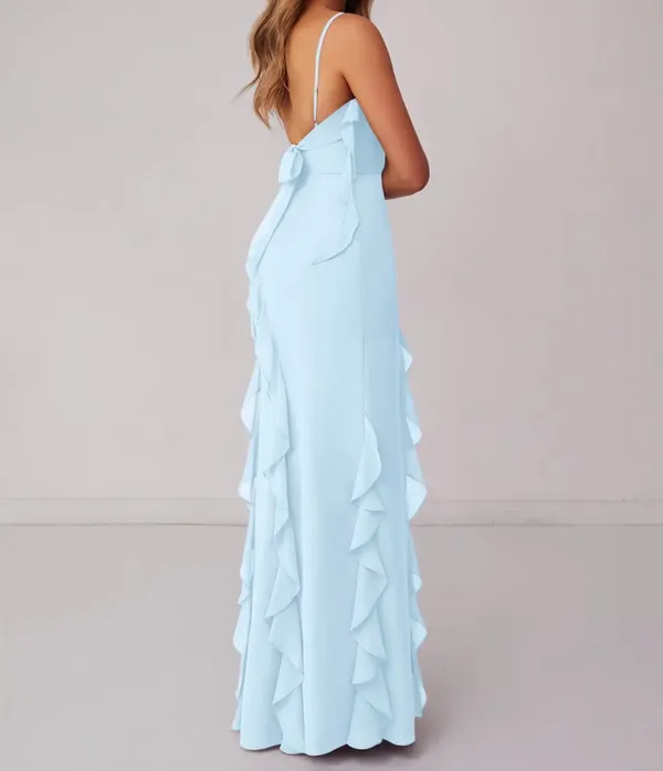 Azazie Sky Blue Bridesmaid Dress - Image 3