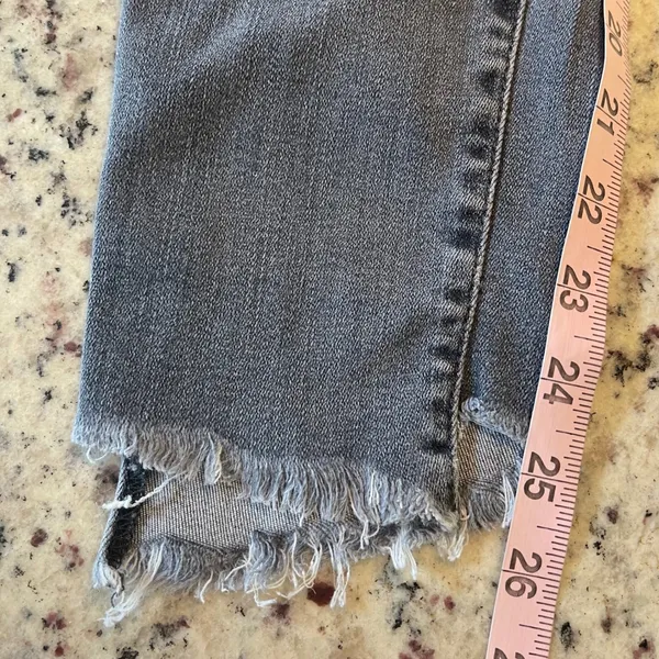 MOTHER The Zip Stunner Two Step Fray Jeans Womens 27 Grey Edgy Skinny High Rise - Image 12