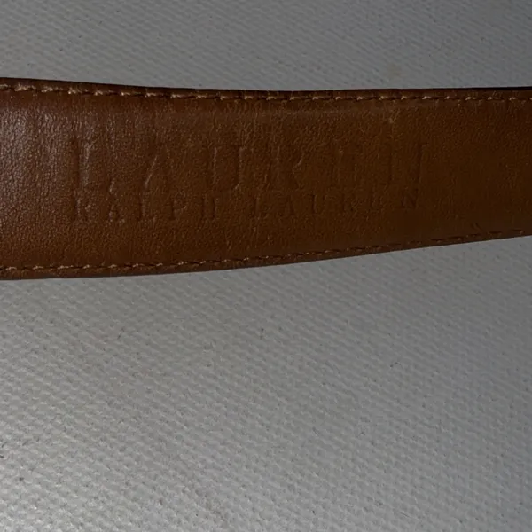 Lauren Ralph Lauren Brown Italian Leather RLR Leather Buckle Belt Womens Medium - Image 13