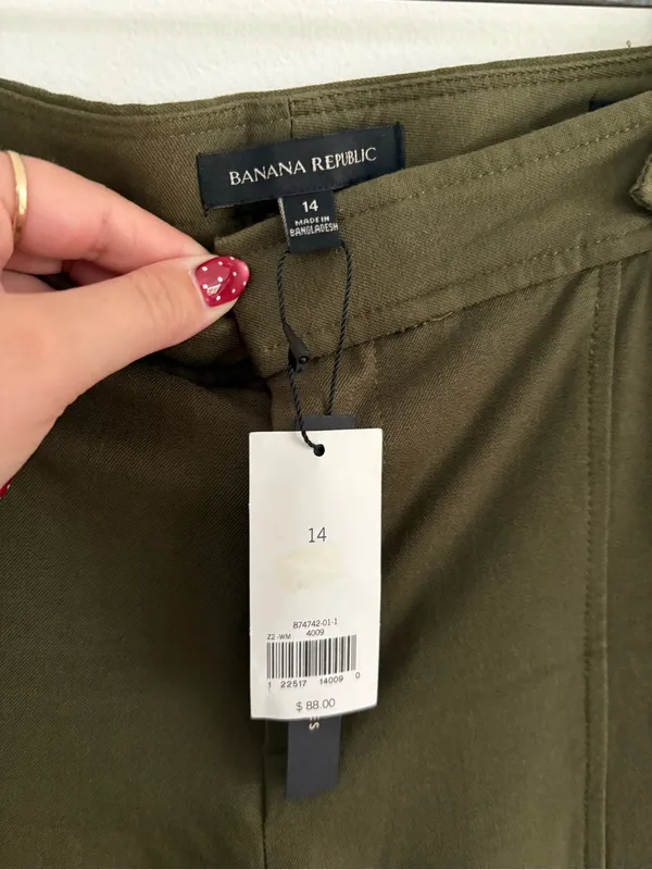 NWT Banana Republic Sloan Pant Olive Green Size 14 - Image 2