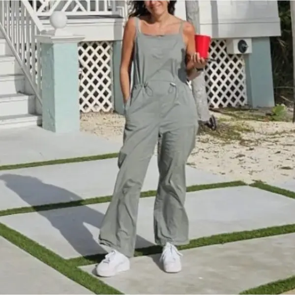 Pistola Olive Green Overall Jumpsuit SMALL Cotton Relaxed Vacation Designer $148 - Image 6