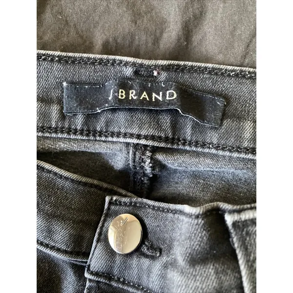 J Brand Low Rise Crop Skinny Womens Size 25 Black Mercy Distressed Jeans Edgy - Image 4